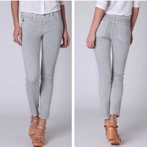 AG Stevie Ankle Jeans in Gray Polka Dot